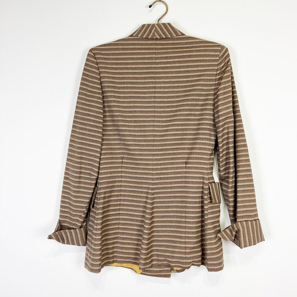 Vintage 50s 60s Brown striped blazer Bobby Jean Chicago long jacket Size XS - Picture 6 of 9